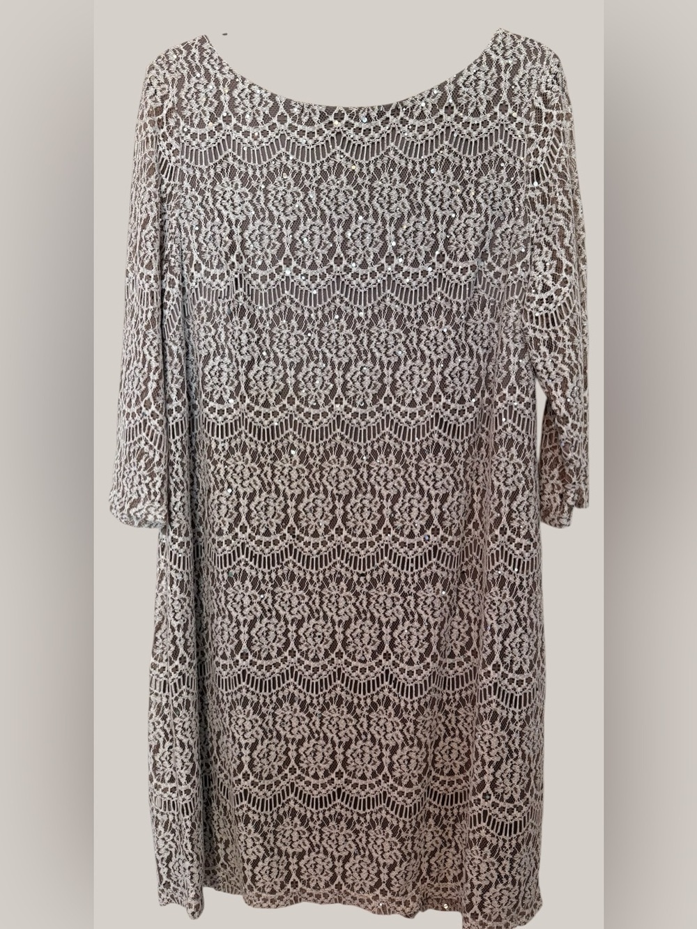 Women's Taupe Lace Dress